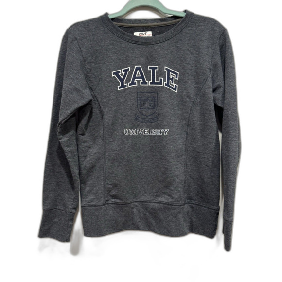 Yale University Sweatshirt Long Sleeve Crew Neck Gray Anvil Womens sz Small - Picture 1 of 6